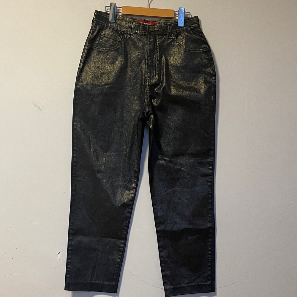 Vintage Gloria Vanderbilt Metallic Coated Jeans Women’s 12 Straight Leg